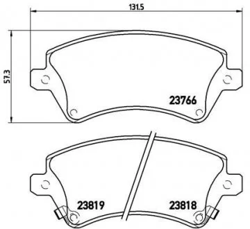 Гальмівні колодки дискові, к-кт. BREMBO P83 064