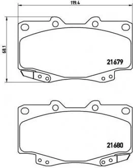Тормозные колодки дисковые, к-кт. BREMBO P83 069