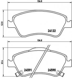Тормозные колодки дисковые, к-кт. BREMBO P83 079
