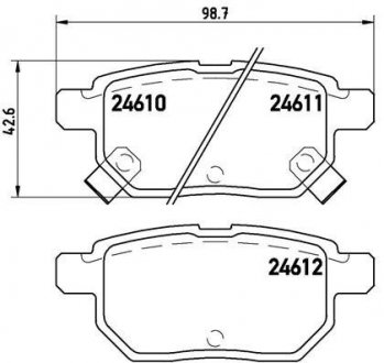 Тормозные колодки дисковые, к-кт. BREMBO P83 083 (фото 1)