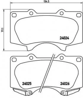 Гальмівні колодки дискові, к-кт. BREMBO P83 102
