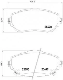 Гальмівні колодки дискові, к-кт. BREMBO P83 150