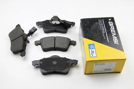 Тормозные колодки перед. T4 2.5TDI 96-03 (R15)(с датчиком) BREMSI BP2868 (фото 1)