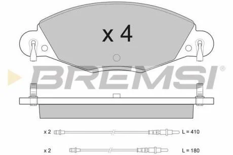 Гальмівні колодки перед. CITROEN C5 1.8-3.0 01-08 (BOSCH) BREMSI BP2937 (фото 1)