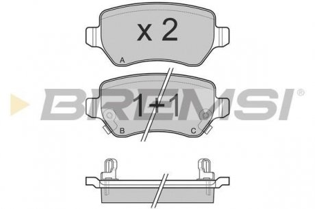 Тормозные колодки зад. Combo 05-/Astra G/H BREMSI BP3027 (фото 1)