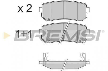 Гальмівні колодки зад. Hyundai Accent/Kia Rio/Ceed 05- (mando) BREMSI BP3241 (фото 1)