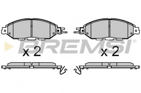 Тормозные колодки перед. Nissan Murano III 14- (165.45x59.9x16.4) BREMSI BP3720