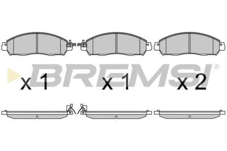 Фото 1 - гальмівні колодки перед. NAVARA NP300 2.3-2.5 dCi 14- (AKEBONO) BREMSI BP3721 Гальмівні колодки перед. NAVARA NP300 2.3-2.5 dCi 14- (AKEBONO) BREMSI BP3721 (фото 1)