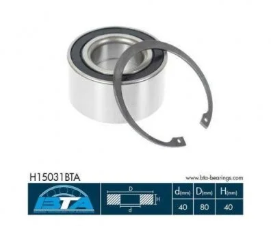 Подшипник ступицы перед. MITSUBISHI OUTLANDER 2.0I 16V 03.02- BTA H15031BTA
