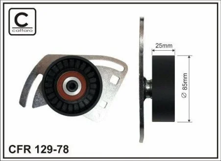 Ролик натяжной механизма поликлинового ремня Peugeot 205/309/405 1.6/1.8D/1.9D 85- 85x25 CAFFARO 129-78 (фото 1)