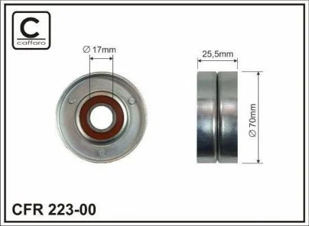 Ролик натяжной механизма поликлинового ремня Opel Astra H, Combo, Corsa D,C, Meriva, Zafira B 1.7 CDTI 70x17x26 CAFFARO 223-00
