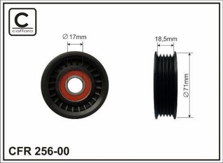 Ролик натяжний механізму поліклінового ременя Ford Mondeo 1.8TD 93-00 71x17x18 CAFFARO 256-00 (фото 1)