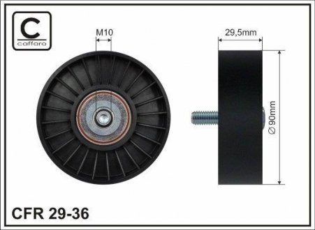 Ролик промежуточный ремень ГРМChrysler 2,4-2,5-3,3 Ford Mondeo и (Gbp) 1.6 и 16V 93- 90x10x29,5 CAFFARO 29-36