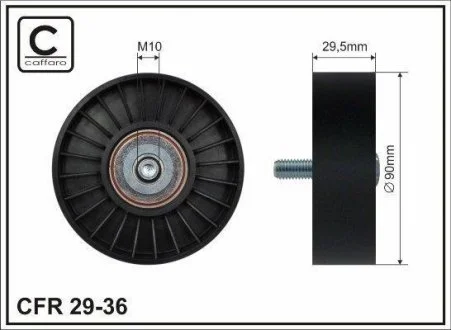 Ролик промежуточный ремня ГРМChrysler 2,4-2,5-3,3 Ford Mondeo і (Gbp) 1.6 і 16V 93- 90x10x29,5 CAFFARO 29-36 (фото 1)