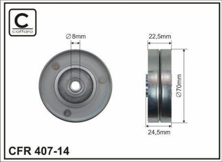 Ролик проміжний поліклінового ременя BMW 3(E46), 5(E39) 70x8x22,5 CAFFARO 407-14