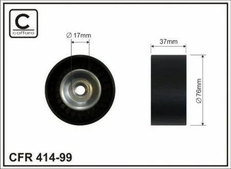 Ролик натяжной механизма поликлинового ремня Honda Accord, CR-V 2.0-2.4 01-08 76x17x37 CAFFARO 414-99