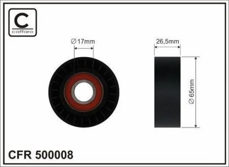 Ролик натяжной механизма поликлинового ремня BMW E46 1.6i 02-05 65x17x26,5 CAFFARO 500008