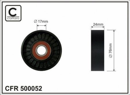 Ролик натяжной механизма поликлинового ремня Land Rover Freelander 2 3,2 4x4 06-14 76x17x24 CAFFARO 500052
