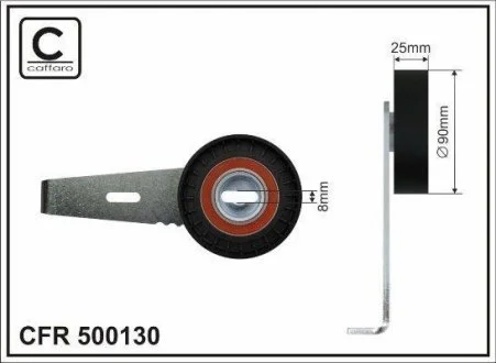 Натяжной механизм поликлинового ремня Citroen/Fiat/Lancia/Peugeot 90x8x25 CAFFARO 500130