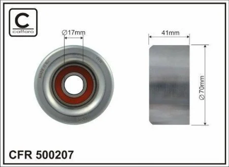 Ролик натяжной механизма поликлинового ремня Toyota Land Cruiser 200 4.5TD 70x17x41 CAFFARO 500207