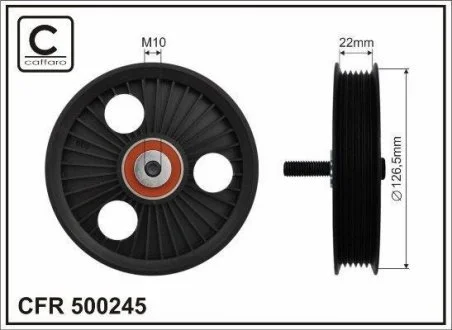 Ролик натяжний механізму поліклінового ременя Nissan 126,5x10x22 CAFFARO 500245