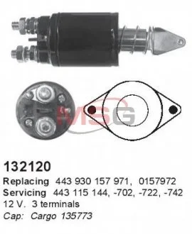 Фото 1 - втягуюче реле стартера CARGO 132120 Втягуюче реле стартера CARGO 132120 (фото 1)