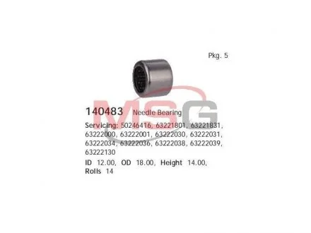 Голчастий підшипник 18*12*14 CARGO 140483