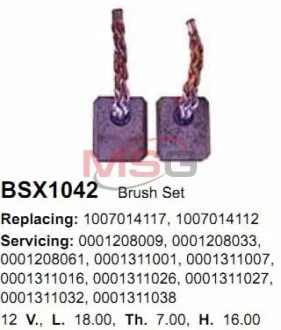 Щетки стартера CARGO BSX1042