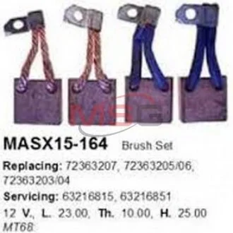 Щітки стартера CARGO MASX15-164