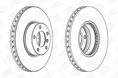 Диск тормозной передний BMW 5 (E39) 95-03, 5 Touring (E39) 96-04 CHAMPION 562384CH-1