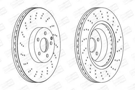 Гальмівний диск передній Mercedes E / S / SL CHAMPION 562678CH-1 (фото 1)