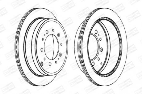 Гальмівний диск задній Lexus LX / Toyota Land Cruiser 200 CHAMPION 562761CH-1 (фото 1)