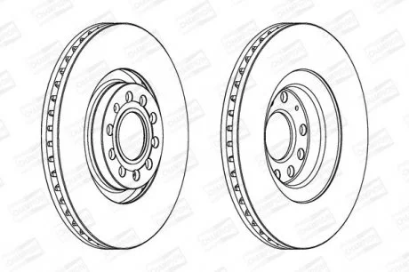 Гальмівний диск передній Audi A4, A6, Allroad / Seat Exeo CHAMPION 562978CH-1