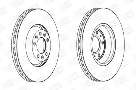 Гальмівний диск передній Peugeot 407, 607 / Citroen C5 III, C6 / Saab 9-5 CHAMPION 563031CH-1
