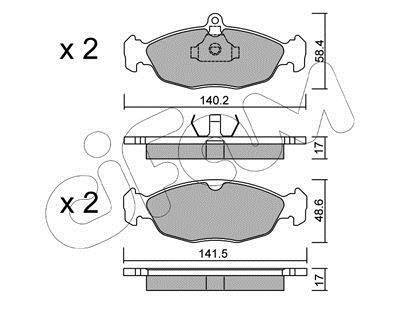 Комплект тормозных колодок, дисковый тормоз CIFAM 822-077-0