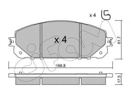 KLOCKI HAMULC. JEEP CHEROKEE 14- PRZ?D CIFAM 822-1000-0 (фото 1)