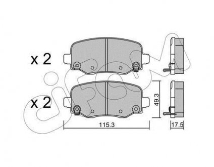 KLOCKI HAMULC. JEEP CHEROKEE 14- TY? CIFAM 822-1002-0 (фото 1)