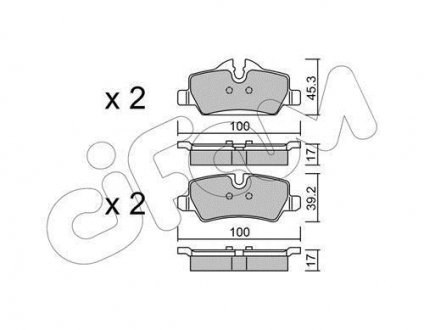 MINI Колодки гальмівні задні MINI COOPER 1.2-2.0 2013- CIFAM 822-1014-0 (фото 1)