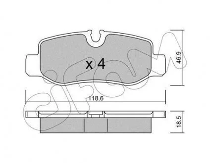 KLOCKI HAMULC. MERCEDES VITO W447 14- TY? CIFAM 822-1023-0