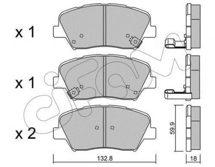 KLOCKI HAMULC. KIA CARENS 13- PRZ?D CIFAM 822-1026-0