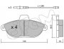 Комплект гальмівних колодок, дискове гальмо 822-105-0