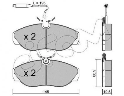 Комплект тормозных колодок, дисковый тормоз CIFAM 822-154-0