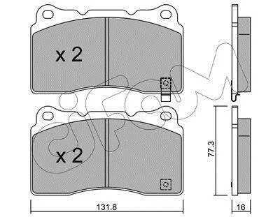 MITSUBISHI гальмівні колодки передн. Lancer V EVO 04 -, Subaru Impreza WRX 01-, RENAULT, FORD CIFAM 822-288-5 (фото 1)