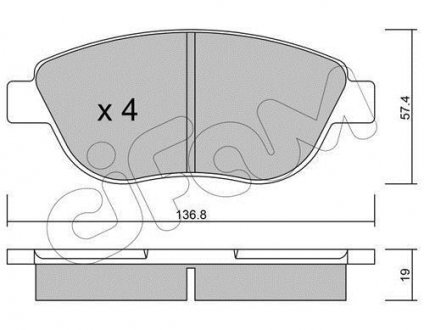 Комплект тормозных колодок, дисковый тормоз CIFAM 822-322-1 (фото 1)