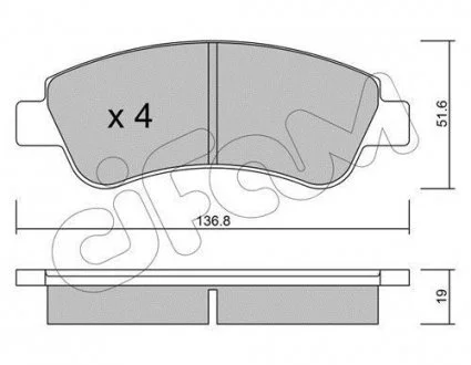 Колодка гальм. диск. CITROEN C4, PEUGEOT PARTNER передн. CIFAM 822-327-0