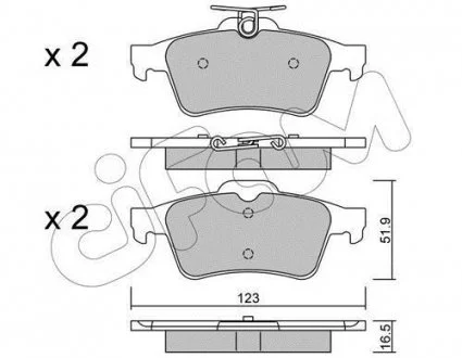 Колодка гальм. диск. FORD FOCUS MAZDA 3,5 OPEL VECTRA C, RENAULT LAGUNA задн. CIFAM 822-337-1