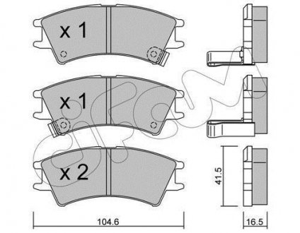 Комплект тормозных колодок, дисковый тормоз CIFAM 822-361-0 (фото 1)