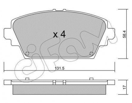 Комплект тормозных колодок, дисковый тормоз CIFAM 822-464-0 (фото 1)