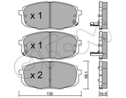 Комплект тормозных колодок, дисковый тормоз CIFAM 822-513-0 (фото 1)