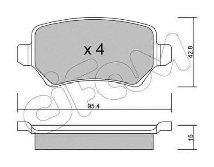 Комплект тормозных колодок, дисковый тормоз CIFAM 822-542-1